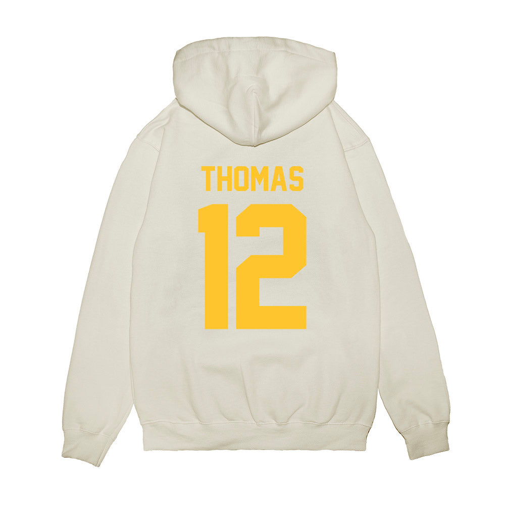 LSU - NCAA Football : Malachi Thomas - Vintage Helmet Premium Hooded Sweatshirt-1