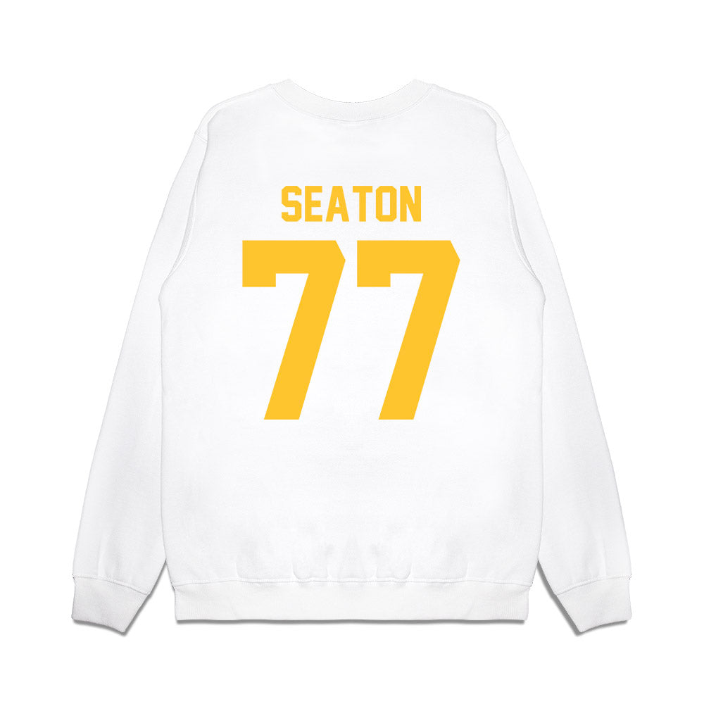 LSU - NCAA Football : Jordan Seaton - Vintage Helmet Premium Crewneck Sweatshirt-1