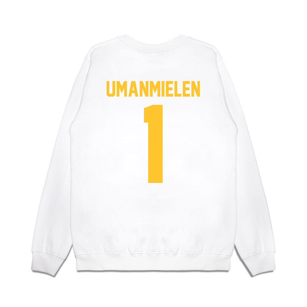 LSU - NCAA Football : Princewill Umanmielen - Vintage Helmet Premium Crewneck Sweatshirt-1