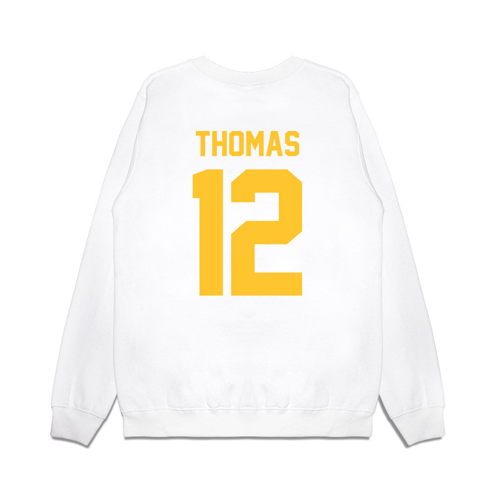 LSU - NCAA Football : Malachi Thomas - Vintage Helmet Premium Crewneck Sweatshirt-1