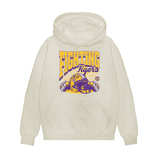 LSU - NCAA Football : Keylan Moses - Vintage Helmet Premium Hooded Sweatshirt-0