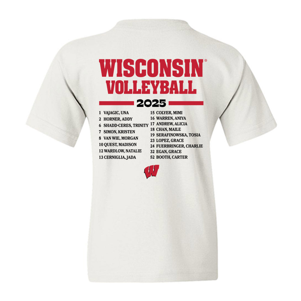 Wisconsin - NCAA Women's Volleyball : - Youth T-Shirt-1