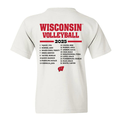 Wisconsin - NCAA Women's Volleyball : - Youth T-Shirt-1