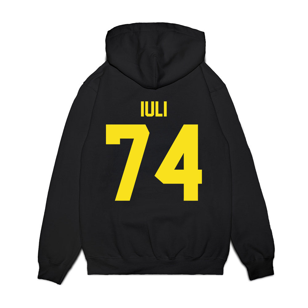 Oregon - NCAA Football : Dave Iuli - Vintage Helmet Premium Hooded Sweatshirt-1