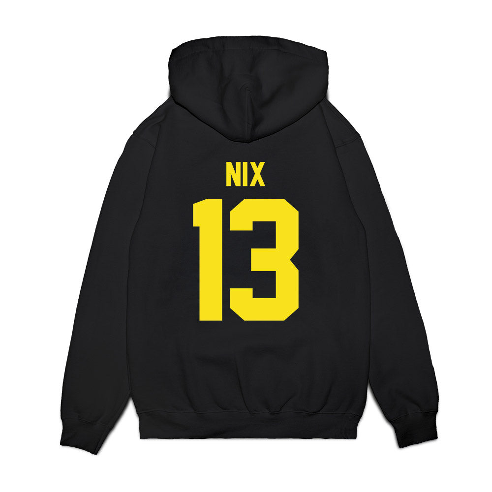 Oregon - NCAA Football : Gavin Nix - Vintage Helmet Premium Hooded Sweatshirt-1