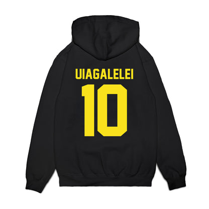 Oregon - NCAA Football : Matayo Uiagalelei - Vintage Helmet Premium Hooded Sweatshirt-1
