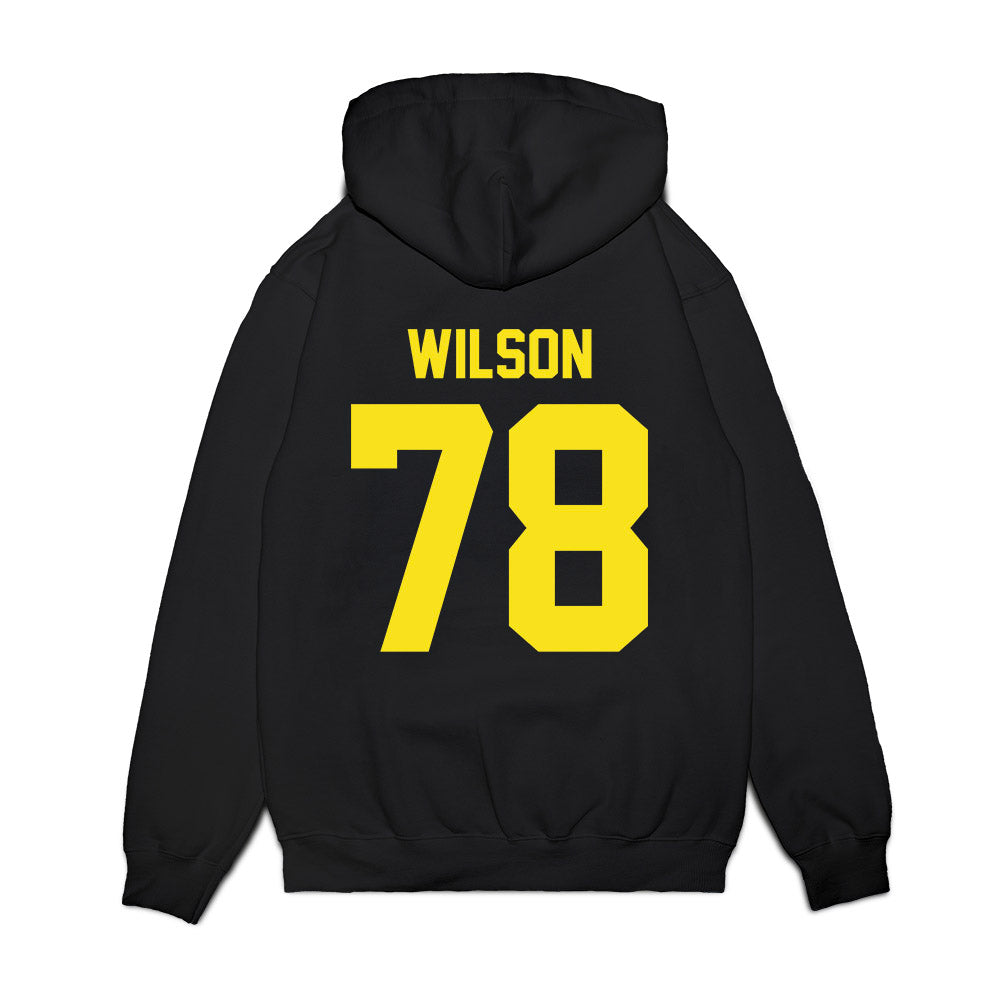 Oregon - NCAA Football : Gernorris Wilson - Vintage Helmet Premium Hooded Sweatshirt-1