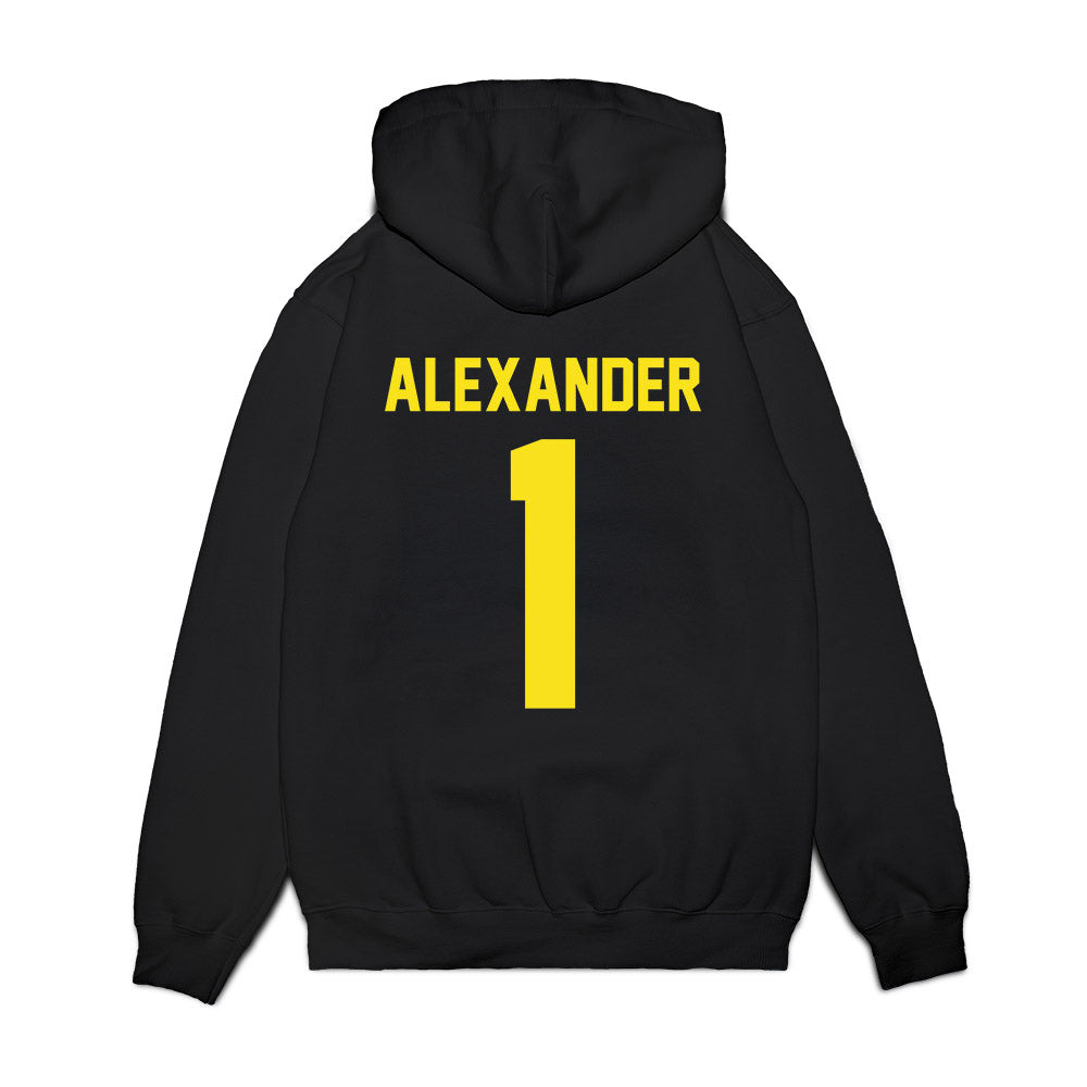 Oregon - NCAA Football : Bear Alexander - Vintage Helmet Premium Hooded Sweatshirt-1