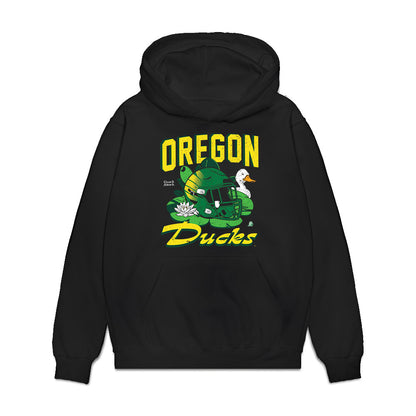 Oregon - NCAA Football : Keaton Emmett - Vintage Helmet Premium Hooded Sweatshirt-0