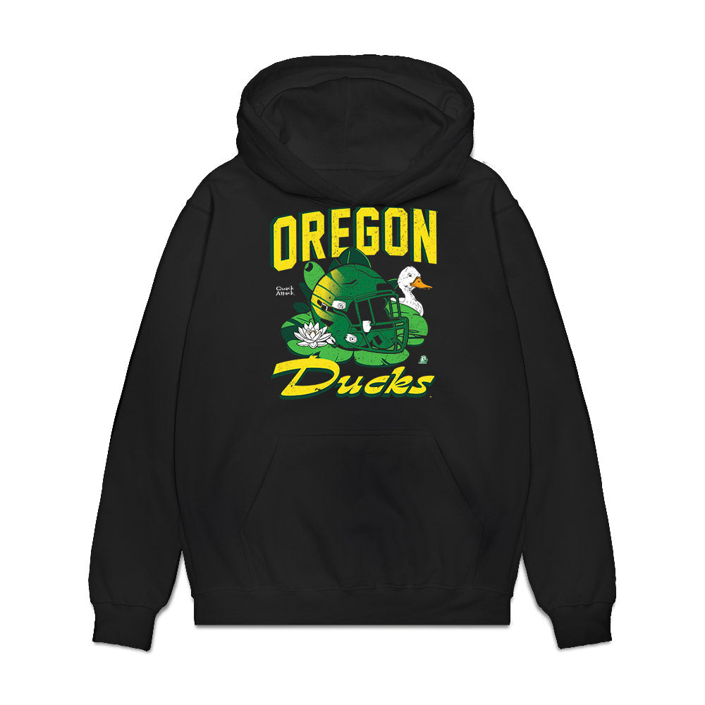 Oregon - NCAA Football : Azel Banag - Vintage Helmet Premium Hooded Sweatshirt-0
