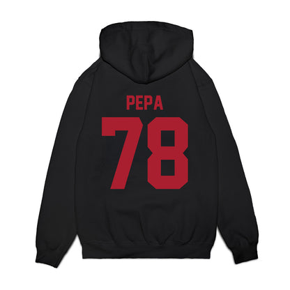 Utah - NCAA Football : Taniela Pepa - Vintage Helmet Premium Hooded Sweatshirt-1