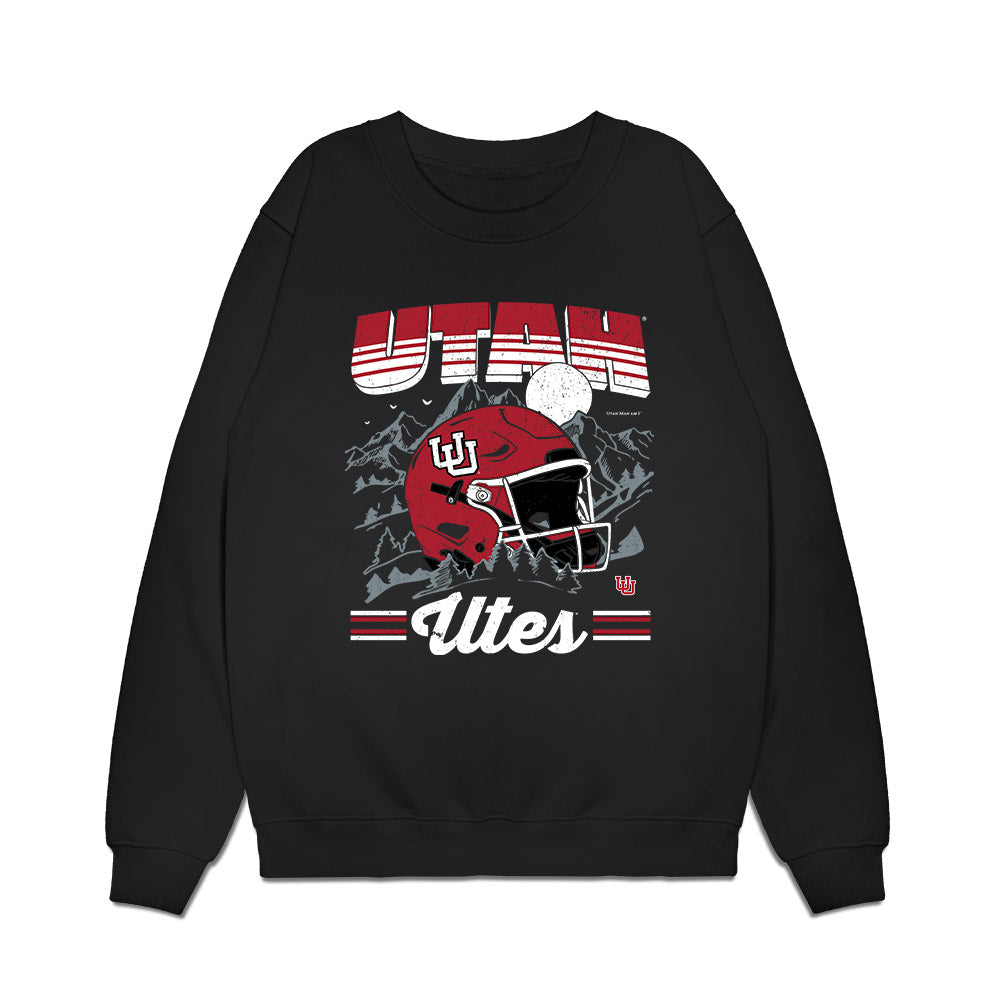 Utah - NCAA Football : Elijah Davis - Vintage Helmet Premium Crewneck Sweatshirt-0