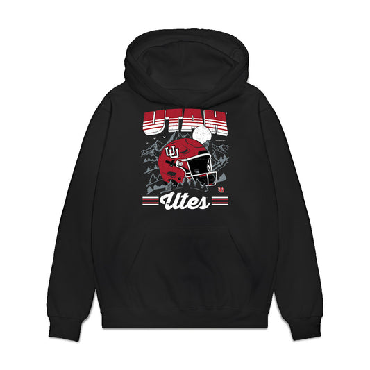 Utah - NCAA Football : Elijah Reed - Vintage Helmet Premium Hooded Sweatshirt-0
