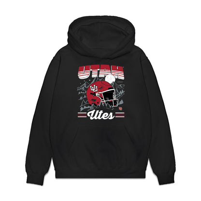 Utah - NCAA Football : Rabbit Evans - Vintage Helmet Premium Hooded Sweatshirt-0