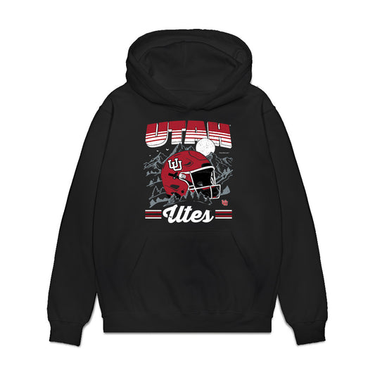 Utah - NCAA Football : King Long - Vintage Helmet Premium Hooded Sweatshirt-0