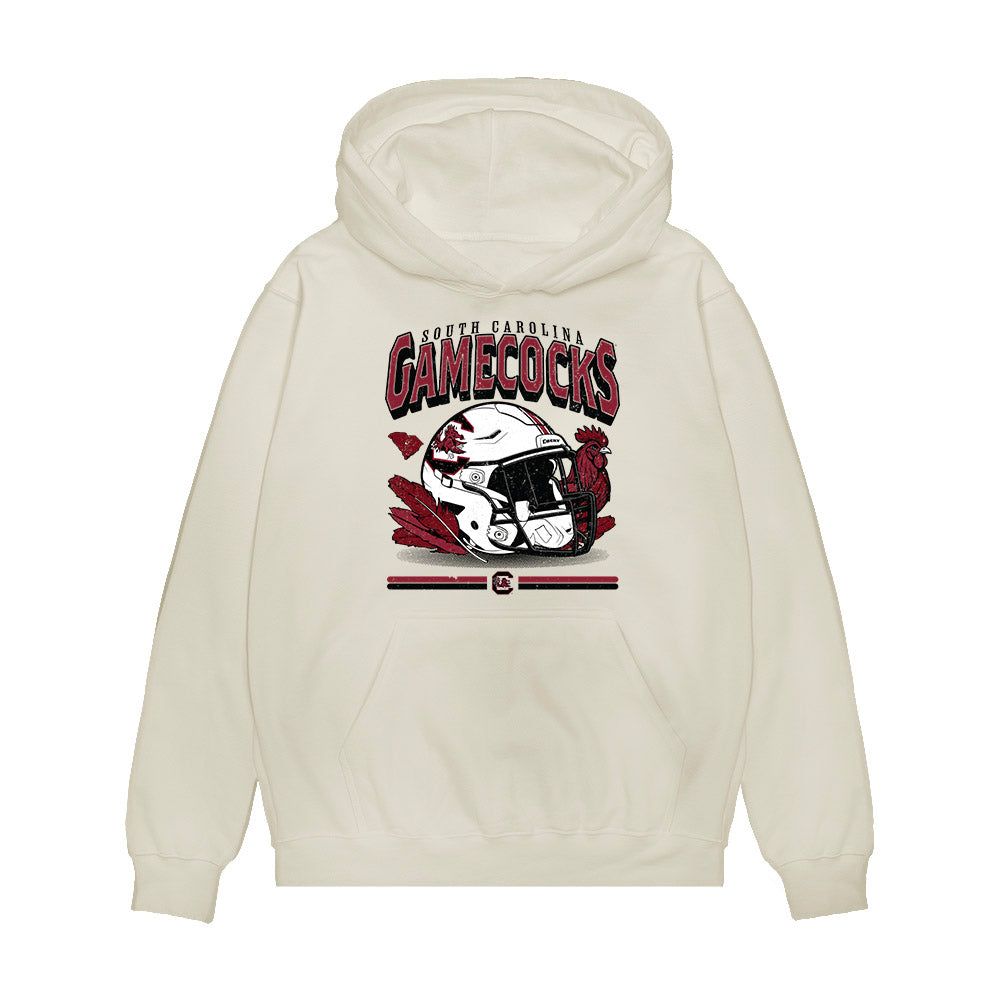 South Carolina - NCAA Football : Max Kelley - Vintage Helmet Premium Hooded Sweatshirt-0