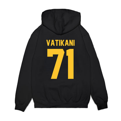 UC Berkeley - NCAA Football : Sioape Vatikani - Vintage Helmet Premium Hooded Sweatshirt-1