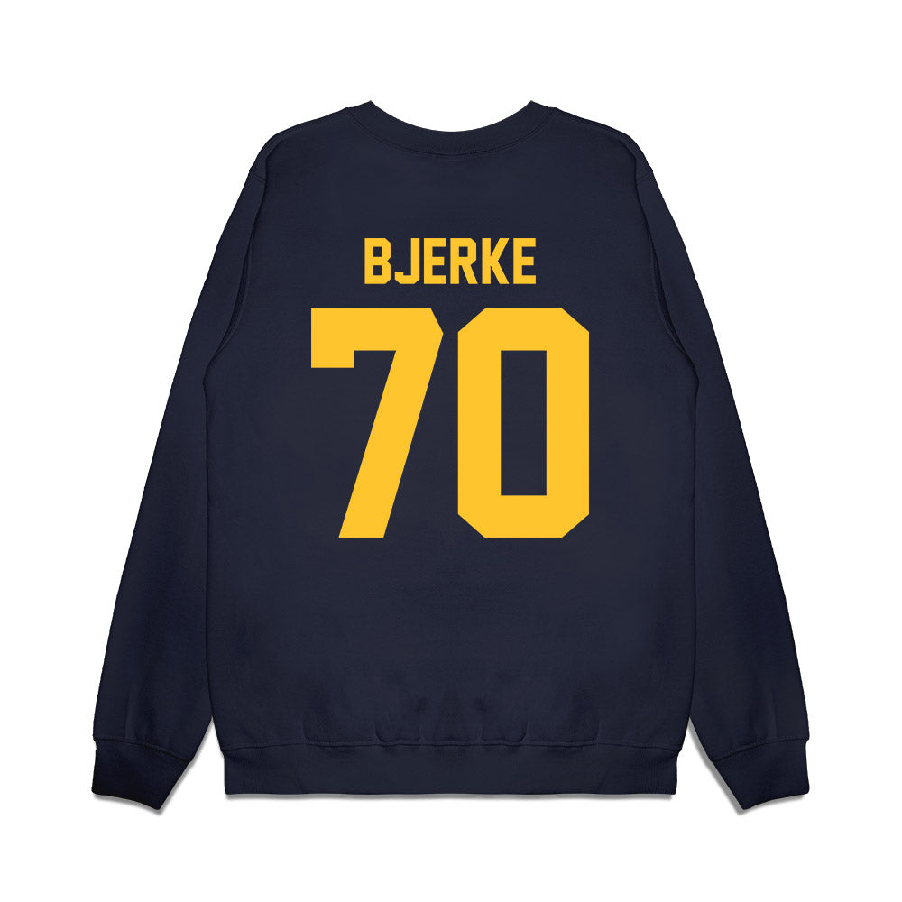 UC Berkeley - NCAA Football : Sam Bjerke - Vintage Helmet Premium Crewneck Sweatshirt-1