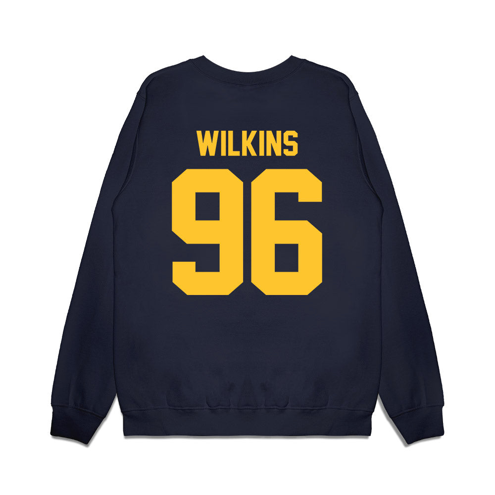 UC Berkeley - NCAA Football : Derek Wilkins - Vintage Helmet Premium Crewneck Sweatshirt-1