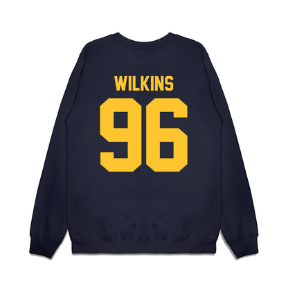 UC Berkeley - NCAA Football : Derek Wilkins - Vintage Helmet Premium Crewneck Sweatshirt-1