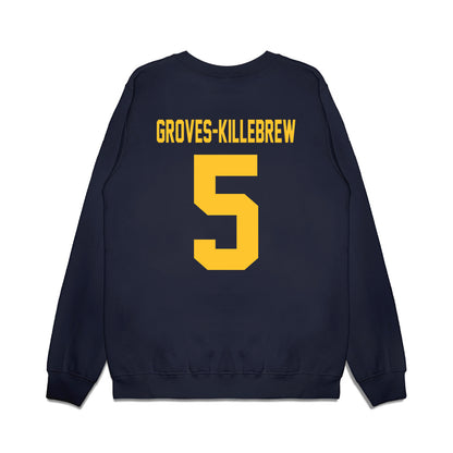 UC Berkeley - NCAA Football : Marquis Groves-Killebrew - Vintage Helmet Premium Crewneck Sweatshirt-1