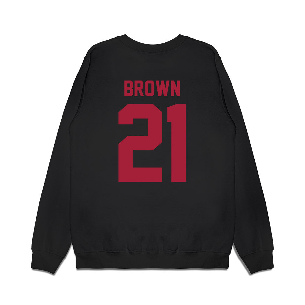 WSU - NCAA Football : Keith Brown - Vintage Helmet Premium Crewneck Sweatshirt-1