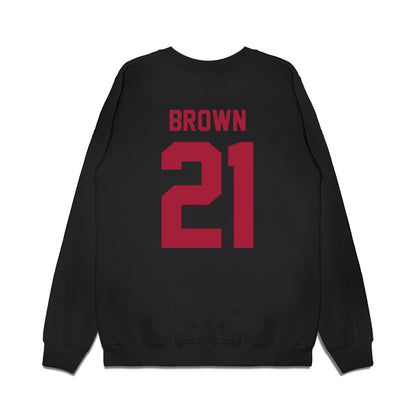 WSU - NCAA Football : Keith Brown - Vintage Helmet Premium Crewneck Sweatshirt-1