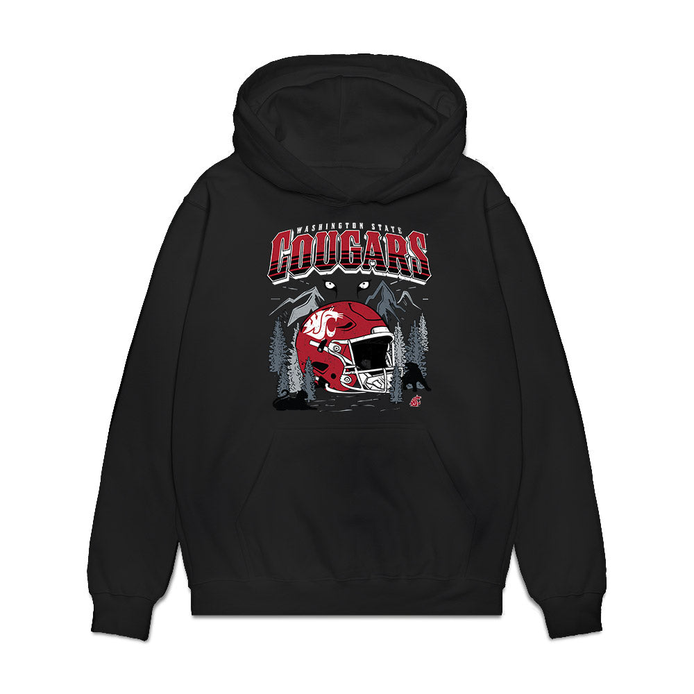 WSU - NCAA Football : Ryan Salcedo - Vintage Helmet Premium Hooded Sweatshirt-0