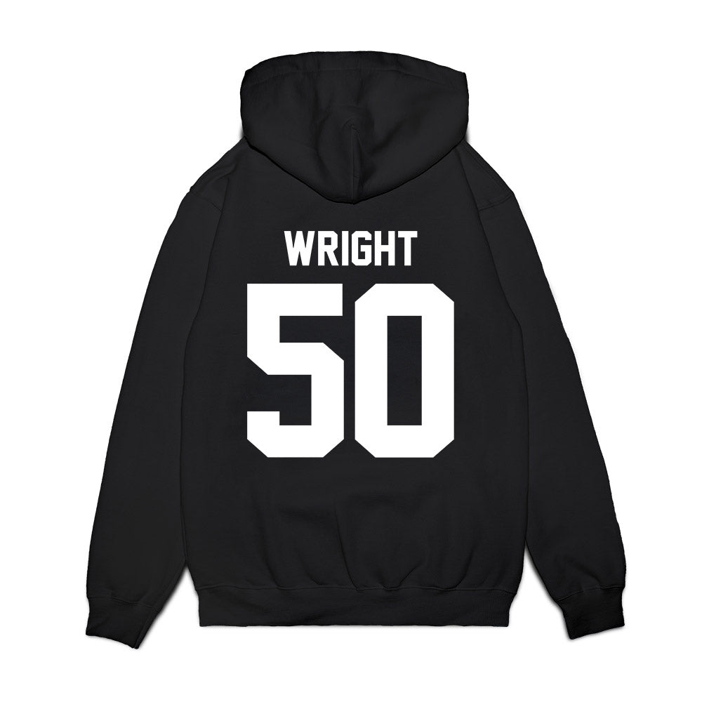 Virginia Tech - NCAA Football : Nathaniel Wright - Vintage Helmet Premium Hooded Sweatshirt-1