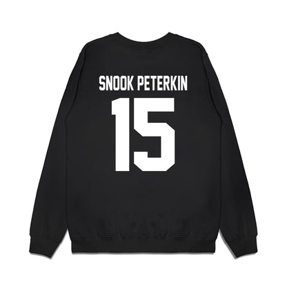 Virginia Tech - NCAA Football : Shamarius "Snook" Peterkin - Vintage Helmet Premium Crewneck Sweatshirt-1