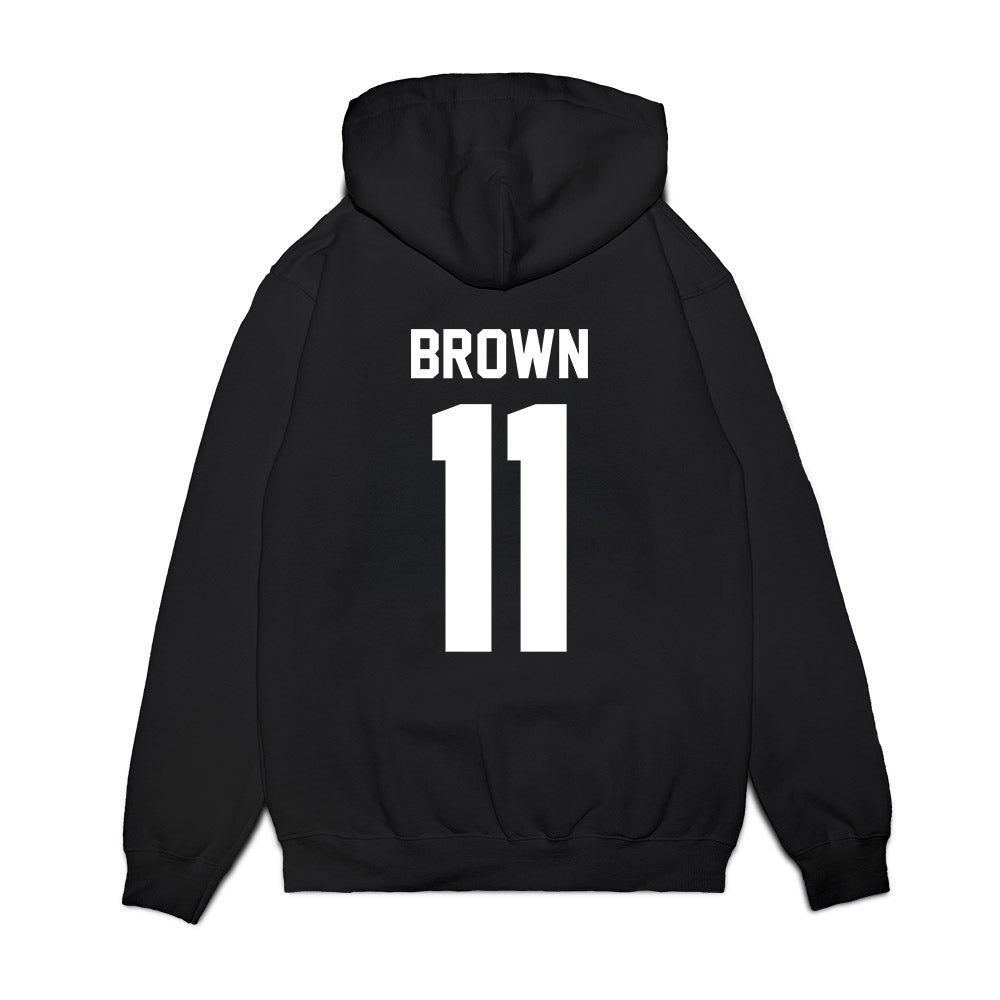 Virginia Tech - NCAA Football : Davion Brown - Vintage Helmet Premium Hooded Sweatshirt-1