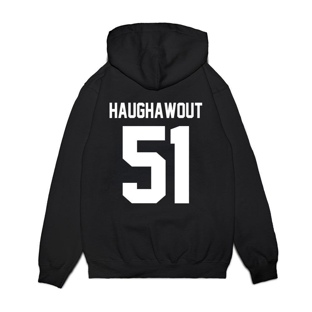 Virginia Tech - NCAA Football : Elijah Haughawout - Vintage Helmet Premium Hooded Sweatshirt-1
