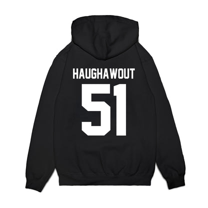 Virginia Tech - NCAA Football : Elijah Haughawout - Vintage Helmet Premium Hooded Sweatshirt-1