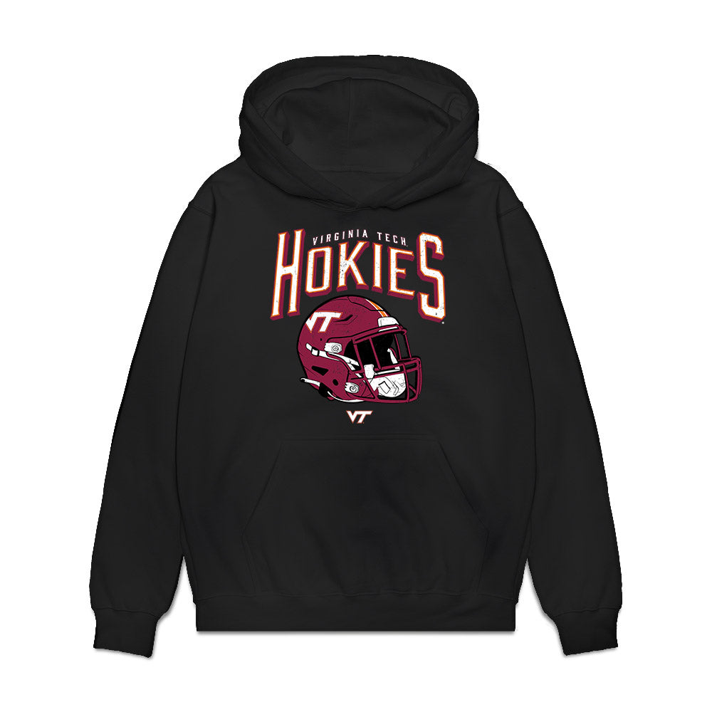 Virginia Tech - NCAA Football : Elhadj Fall - Vintage Helmet Premium Hooded Sweatshirt-0