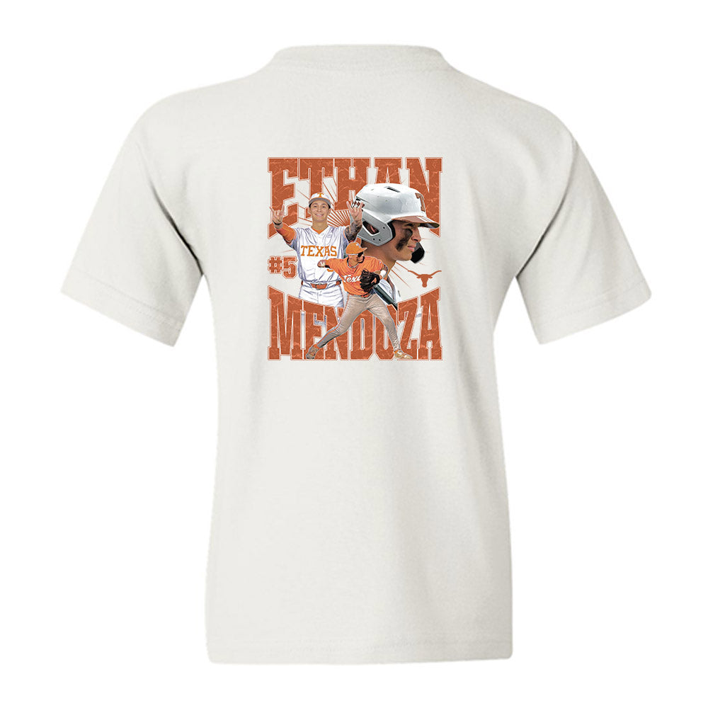 Texas - NCAA Baseball : Ethan Mendoza - Collage Youth T-Shirt-1