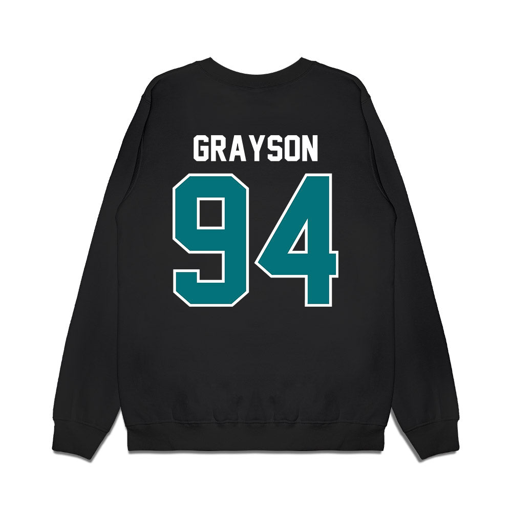 Coastal Carolina - NCAA Football : Donovan Grayson - Vintage Helmet Premium Crewneck Sweatshirt-1