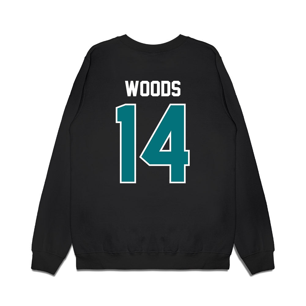 Coastal Carolina - NCAA Football : Myles Woods - Vintage Helmet Premium Crewneck Sweatshirt-1