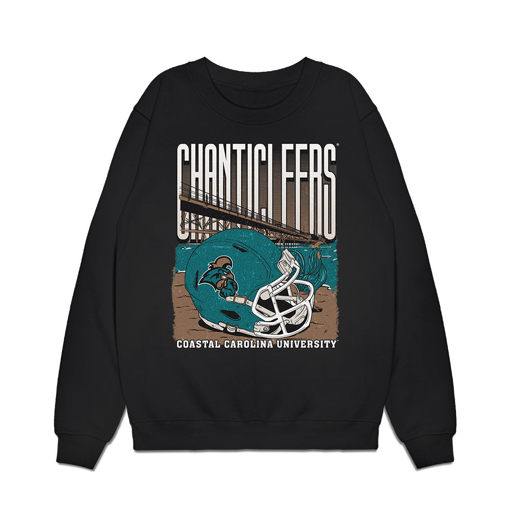 Coastal Carolina - NCAA Football : Donovan Grayson - Vintage Helmet Premium Crewneck Sweatshirt-0