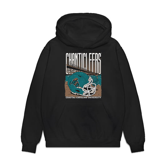 Coastal Carolina - NCAA Football : Gavin Carrick - Vintage Helmet Premium Hooded Sweatshirt-0
