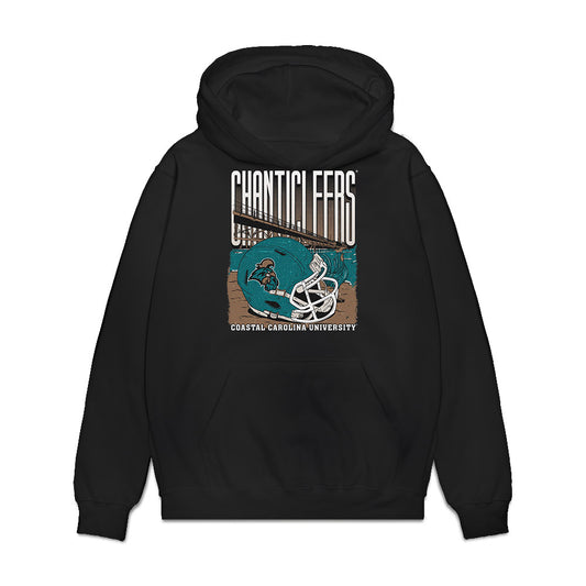 Coastal Carolina - NCAA Football : Ryan Grayson - Vintage Helmet Premium Hooded Sweatshirt-0