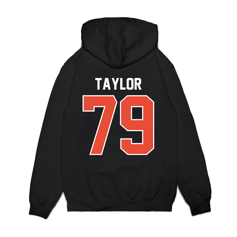 Illinois - NCAA Football : TJ Taylor - Vintage Helmet Premium Hooded Sweatshirt-1