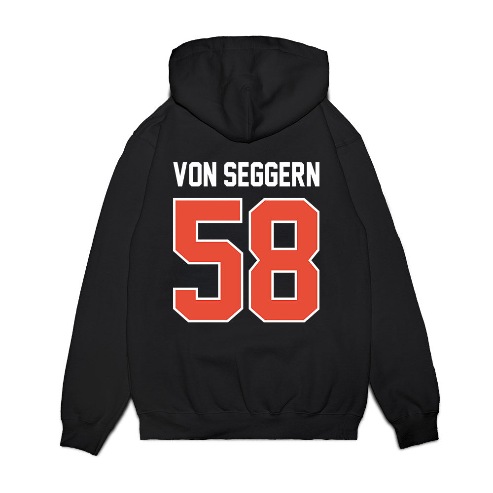 Illinois - NCAA Football : Landen Von Seggern - Vintage Helmet Premium Hooded Sweatshirt-1