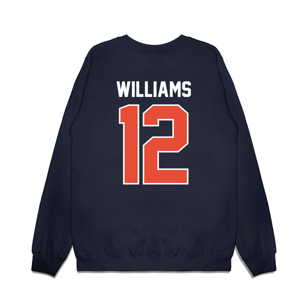 Illinois - NCAA Football : Isaiah Williams - Vintage Helmet Premium Crewneck Sweatshirt-1
