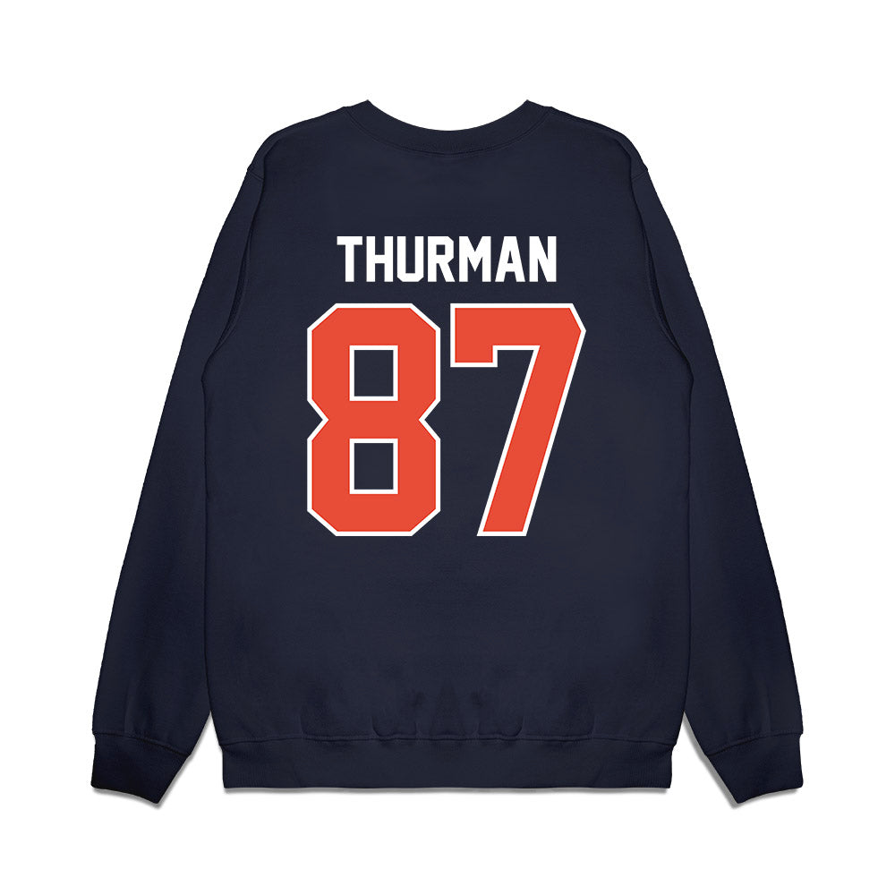 Illinois - NCAA Football : BJ Thurman - Vintage Helmet Premium Crewneck Sweatshirt-1