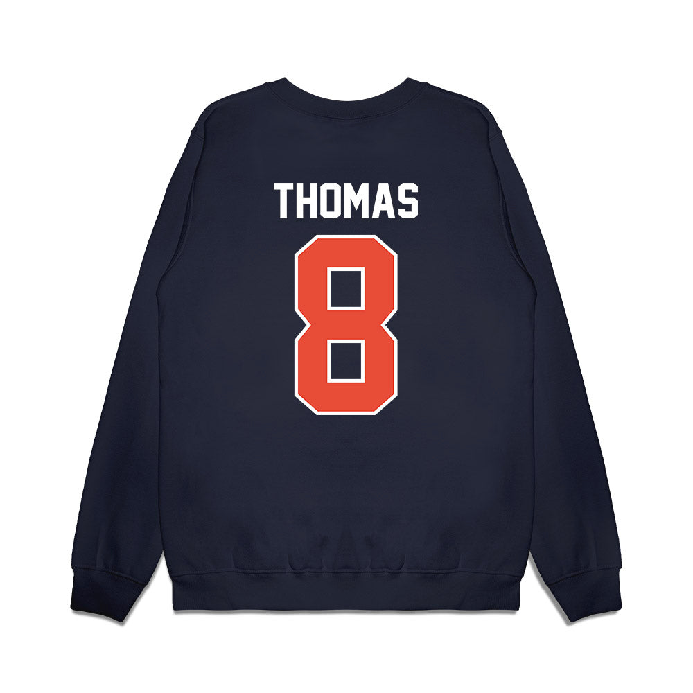 Illinois - NCAA Football : Cameron Thomas - Vintage Helmet Premium Crewneck Sweatshirt-1
