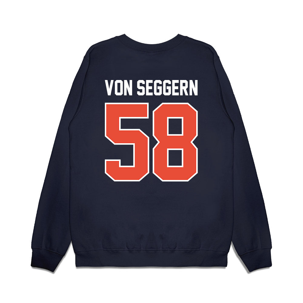 Illinois - NCAA Football : Landen Von Seggern - Vintage Helmet Premium Crewneck Sweatshirt-1