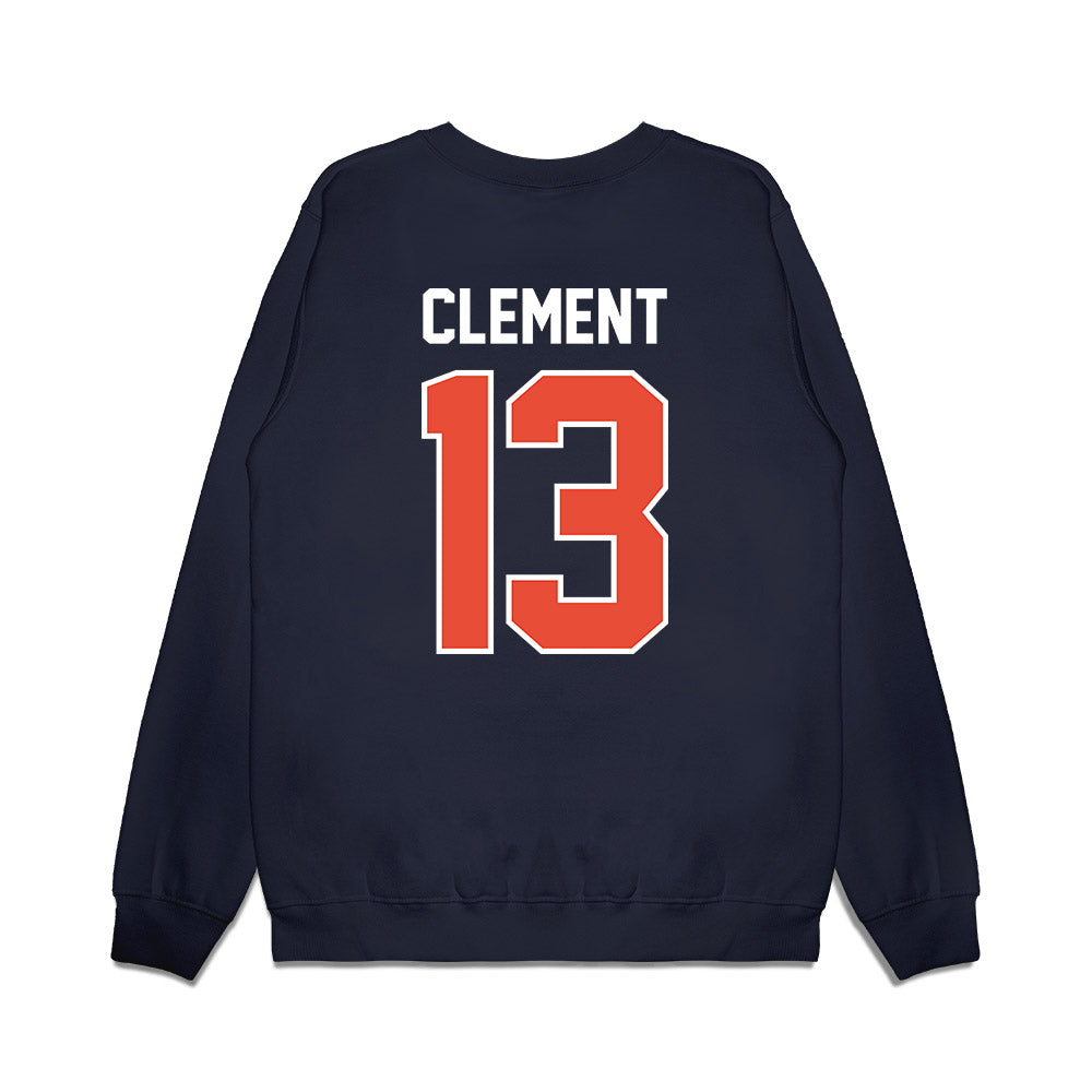 Illinois - NCAA Football : Hudson Clement - Vintage Helmet Premium Crewneck Sweatshirt-1