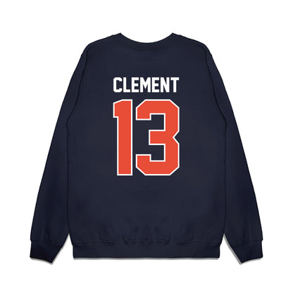 Illinois - NCAA Football : Hudson Clement - Vintage Helmet Premium Crewneck Sweatshirt-1