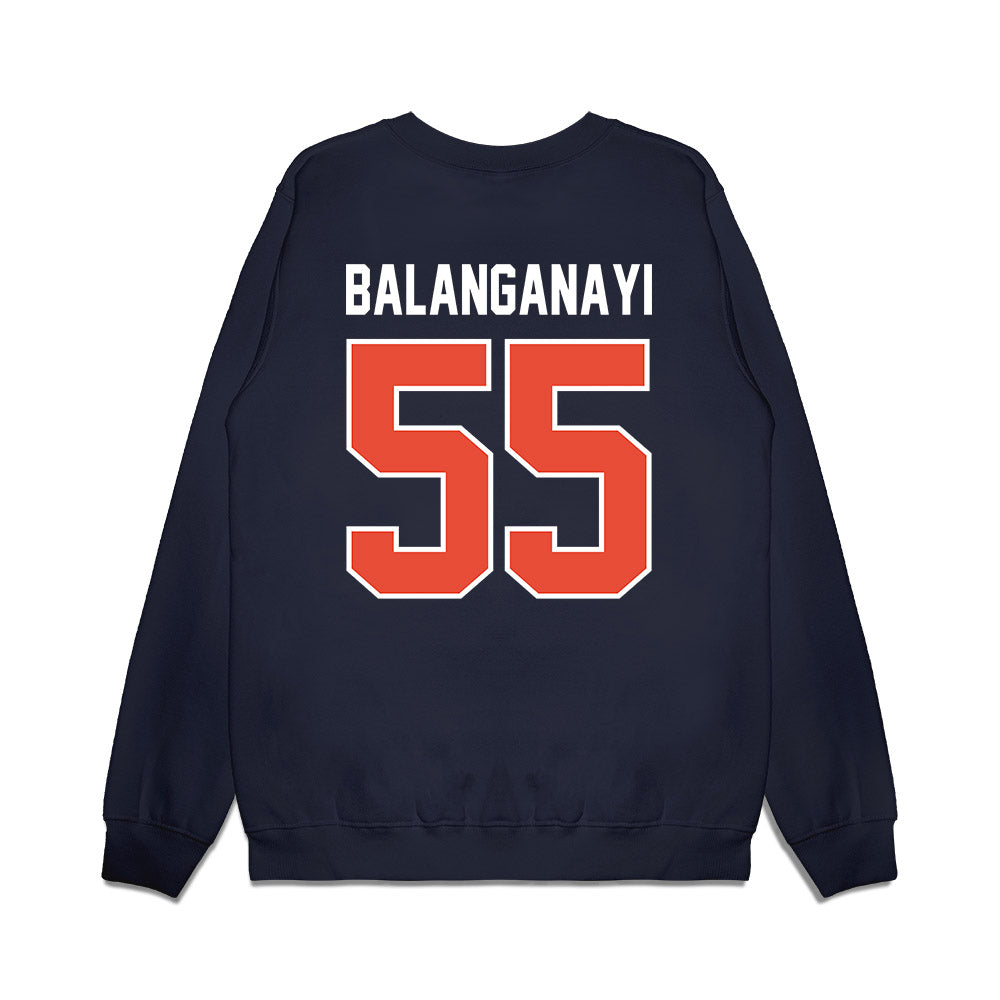 Illinois - NCAA Football : Tony Balanganayi - Vintage Helmet Premium Crewneck Sweatshirt-1