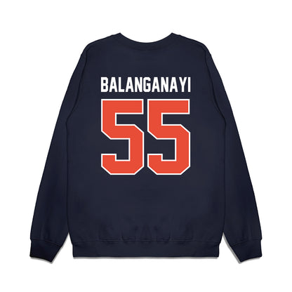 Illinois - NCAA Football : Tony Balanganayi - Vintage Helmet Premium Crewneck Sweatshirt-1